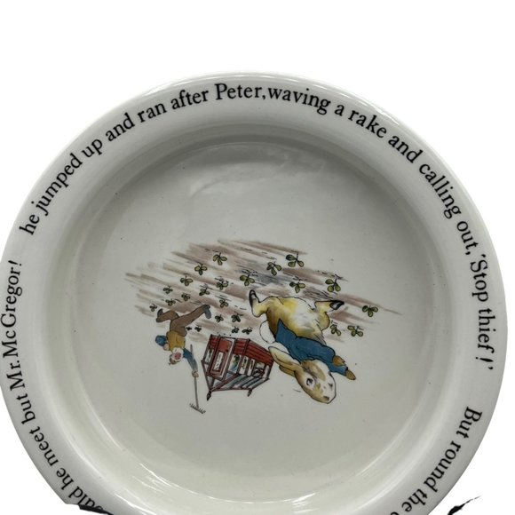Wedgwood Peter Rabbit Beatrix Potter Child's Dish Porridge Bowl England Vintage - Picture 4 of 6